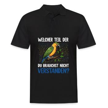 Papagei lustiger Spruch Lieblingstier - Mathe - Männer Poloshirt - Schwarz - Vorne - Kai (181cm)