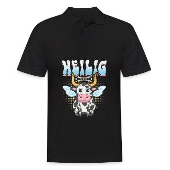 Heilige Kuh - Lustig Kühe Spruch witz - Männer Poloshirt - Schwarz - Vorne - Kai (181cm)