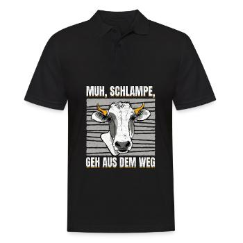 Kuh Flüsterin Kühe Spruch Muh - Bauer witz - Männer Poloshirt - Schwarz - Vorne - Kai (181cm)