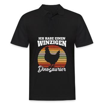 Lustiger Huhn Spruch - winzigen Dinosaurier - Männer Poloshirt - Schwarz - Vorne - Kai (181cm)