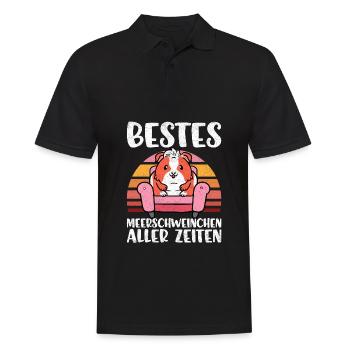 Meerschwein - Meerschweinchen - Lustig - Männer Poloshirt - Schwarz - Vorne - Kai (181cm)