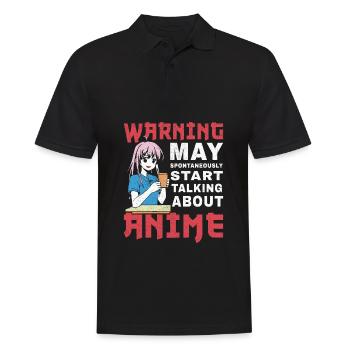 Citation d’anime Anime drôle Parler d’anime - Polo Homme - noir - Devant - Kai (181cm)