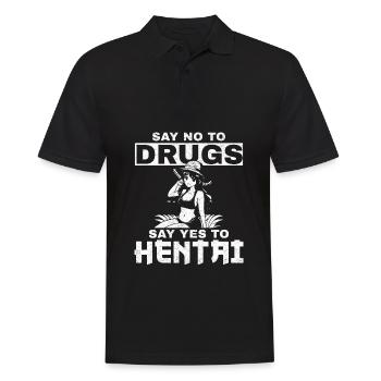 Dites non à la drogue mais oui à l’idée cadeau d’anime - Polo Homme - noir - Devant - Kai (181cm)