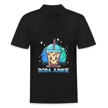 Boba Junkie Bubble Tea Junkie - Men's Polo Shirt - black - Front - Kai (181cm)