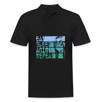Anime - Eat Sleep Anime Repeat - Men's Polo Shirt - black - Front - Kai (181cm)