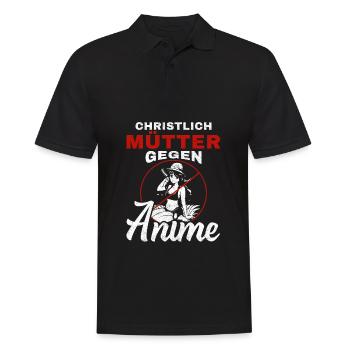 Christian Moms vs Anime Hentai Manga - Men's Polo Shirt - black - Front - Kai (181cm)
