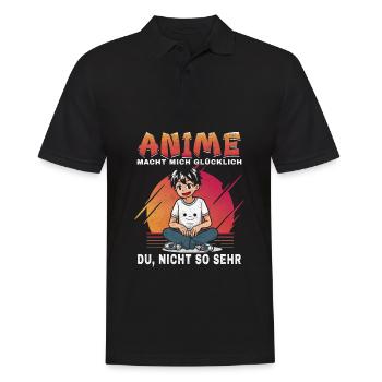 Anime makes me happy, you not so much - Men's Polo Shirt - black - Front - Kai (181cm)