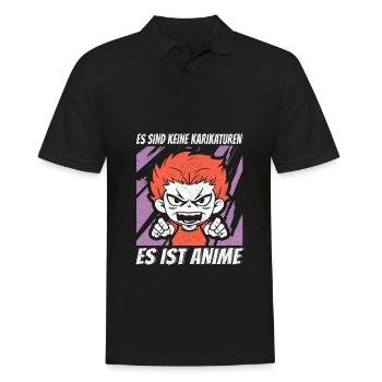 L’anime, ce n’est pas des dessins animés, c’est de l’anime - Polo Homme - noir - Devant - Kai (181cm)