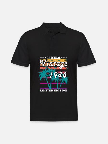 1944 Birthday Born in 1944 Vintage Retro - Men's Polo Shirt - black