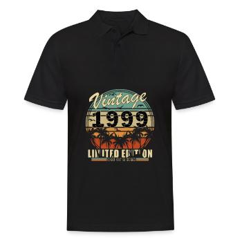25th birthday Born in 1999 25 years old - Men's Polo Shirt - black - Front - Kai (181cm)