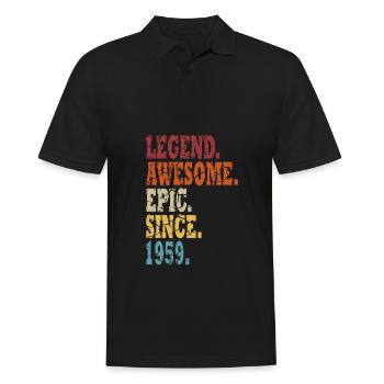 Geburtsjahr 1959 Vintage Geburtstag Legende 1959 - Männer Poloshirt - Schwarz - Vorne - Kai (181cm)