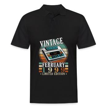 1999 Februar Geschenkidee Retro - Männer Poloshirt - Schwarz - Vorne - Kai (181cm)