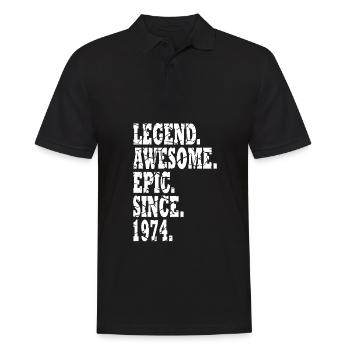 Vintage 1974 Birthday 50th Birthday - Men's Polo Shirt - black - Front - Kai (181cm)