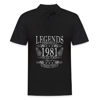 1981 - Jahrgang 1981 - Baujahr 1981 - Legende - Männer Poloshirt - Schwarz - Vorne - Kai (181cm)