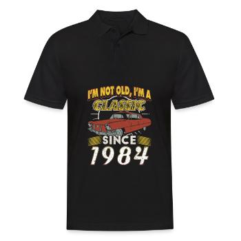 Vintage 1984 Vintage cadeau d’anniversaire - Polo Homme - noir - Devant - Kai (181cm)