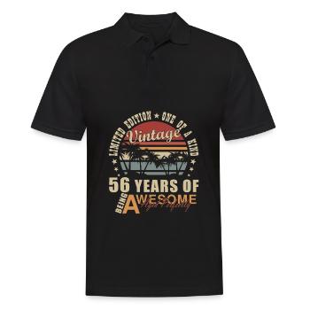 56 Jahre 56. Geburtstag Geschenk - Männer Poloshirt - Schwarz - Vorne - Kai (181cm)