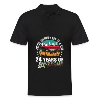 24. Geburtstag 24 Jahre Lustiger Spruch - Männer Poloshirt - Schwarz - Vorne - Kai (181cm)