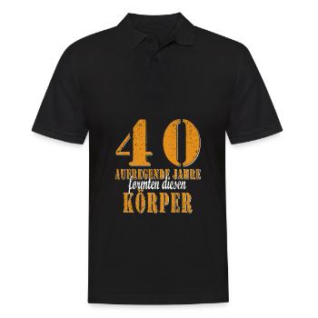 40 Jahre Geburtstag Geschenkidee - Männer Poloshirt - Schwarz - Vorne - Kai (181cm)