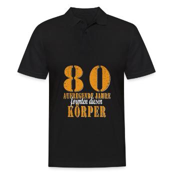 80 Jahre 80 Geburtstag Birthday Geschenk - Männer Poloshirt - Schwarz - Vorne - Kai (181cm)