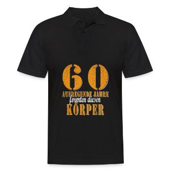 60. Geburtstag 60 Jahre Mann Frau Vintage - Männer Poloshirt - Schwarz - Vorne - Kai (181cm)