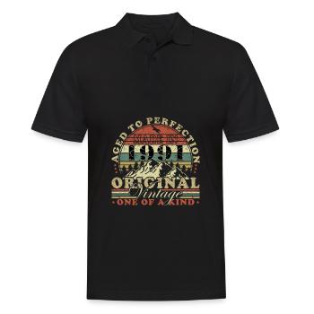 1991 - Born in 1991 - Men's Polo Shirt - black - Front - Kai (181cm)
