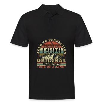 1996 - Jahrgang 1996 - Männer Poloshirt - Schwarz - Vorne - Kai (181cm)
