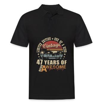 Vintage 47 Years - Birthday Gift 47 Years - Men's Polo Shirt - black - Front - Kai (181cm)