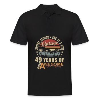 49. Geburtstag Geschenk Geschenkidee 49 Jahre - Männer Poloshirt - Schwarz - Vorne - Kai (181cm)