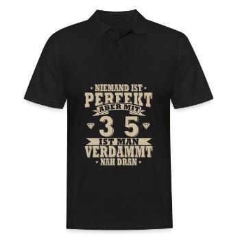 35. Geburtstag 35 Jahre 1988 Jahrgang Geschenk - Männer Poloshirt - Schwarz - Vorne - Kai (181cm)