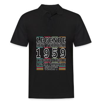 Legendär seit Februar 1959 - 65 Jahre alt - Männer Poloshirt - Schwarz - Vorne - Kai (181cm)