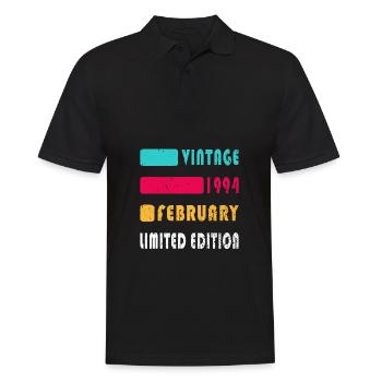 30. Geburtstag Original Februar Jahrgang 1994 - Männer Poloshirt - Schwarz - Vorne - Kai (181cm)