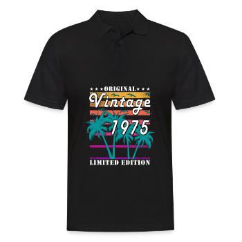 Jahrgang 1975 Jahrgang 1975 Geburtstagsgeschenk - Männer Poloshirt - Schwarz - Vorne - Kai (181cm)