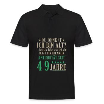 Antiquität 49 Jahre alt - 49. Geburtstag Spruch - Männer Poloshirt - Schwarz - Vorne - Kai (181cm)