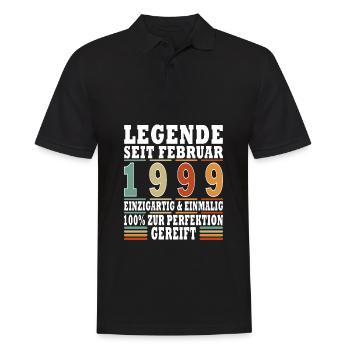 Februar 1999 Geburtstag Februar 1999 Februar - Männer Poloshirt - Schwarz - Vorne - Kai (181cm)