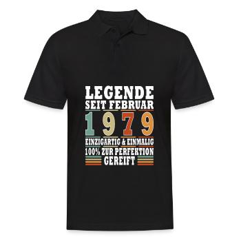 Februar 1979 Jubiläum 1979 Legenden Februar - Männer Poloshirt - Schwarz - Vorne - Kai (181cm)