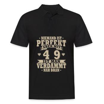 49. Geburtstag 49 Jahre 1975 Jahrgang Geschenk - Männer Poloshirt - Schwarz - Vorne - Kai (181cm)