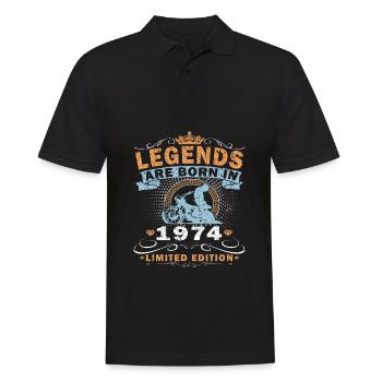 1974 50 Année d’anniversaire 1974 Cinquante 50 ans - Polo Homme - noir - Devant - Kai (181cm)