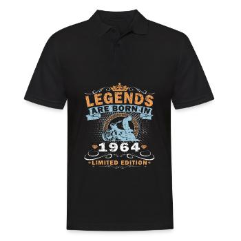 Moto construite en 1964 Biker 60 ans anniversaire - Polo Homme - noir - Devant - Kai (181cm)