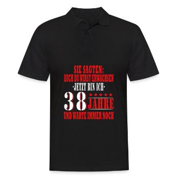 38. Geburtstag 38 Jahre Geschenk - Männer Poloshirt - Schwarz - Vorne - Kai (181cm)
