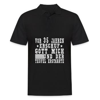 35 Jahre Spruch - 35. Geburtstag lustig 35ter - Männer Poloshirt - Schwarz - Vorne - Kai (181cm)