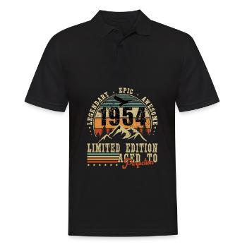 Year 1954 The Legend 70 Years Anniversary - Men's Polo Shirt - black - Front - Kai (181cm)