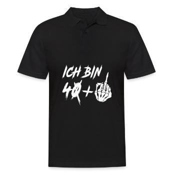 41. Geburtstag 40 + Mittelfinger 41 Jahre - Männer Poloshirt - Schwarz - Vorne - Kai (181cm)