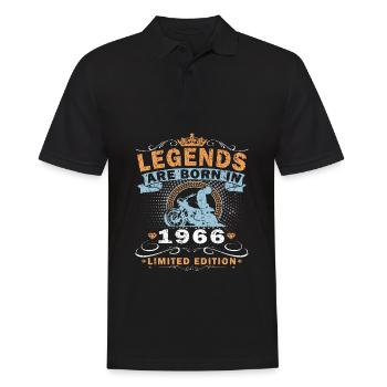 Vintage Motorcycle 1966 Retro Birthday Gift 58 - Men's Polo Shirt - black - Front - Kai (181cm)