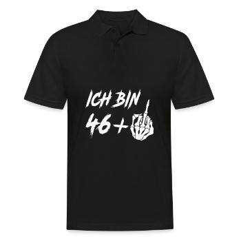 47. Geburtstag 46 + Mittelfinger 47 Jahre - Männer Poloshirt - Schwarz - Vorne - Kai (181cm)