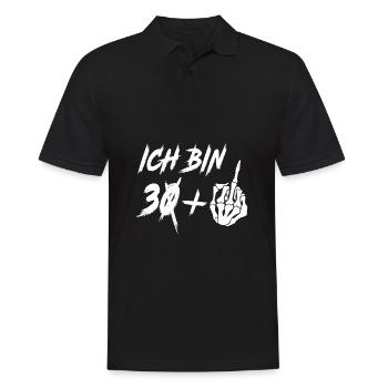 31. Geburtstag 30 + Mittelfinger 31 Jahre - Männer Poloshirt - Schwarz - Vorne - Kai (181cm)