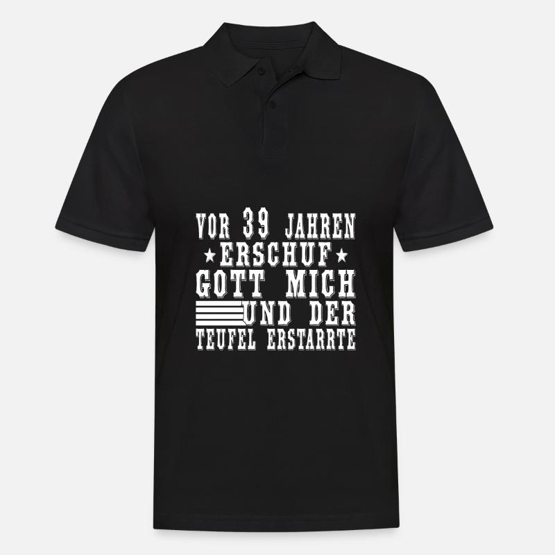 39. Geburtstag 39 Jahre Spruch - Männer Poloshirt - Schwarz
