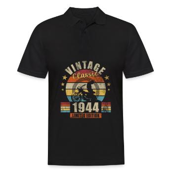 Motorcycle built in 1944 Biker 80 years anniversary - Men's Polo Shirt - black - Front - Kai (181cm)