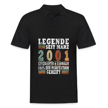 März 2001 Jubiläum 2001 Legenden März - Männer Poloshirt - Schwarz - Vorne - Kai (181cm)