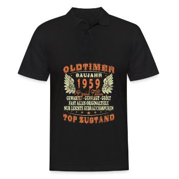 Oldtimer 1959 65. Geburtstag Geschenk Herren - Männer Poloshirt - Schwarz - Vorne - Kai (181cm)