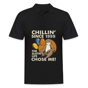 Sloth Birthday 1999 Born 1999 - Men's Polo Shirt - black - Front - Kai (181cm)